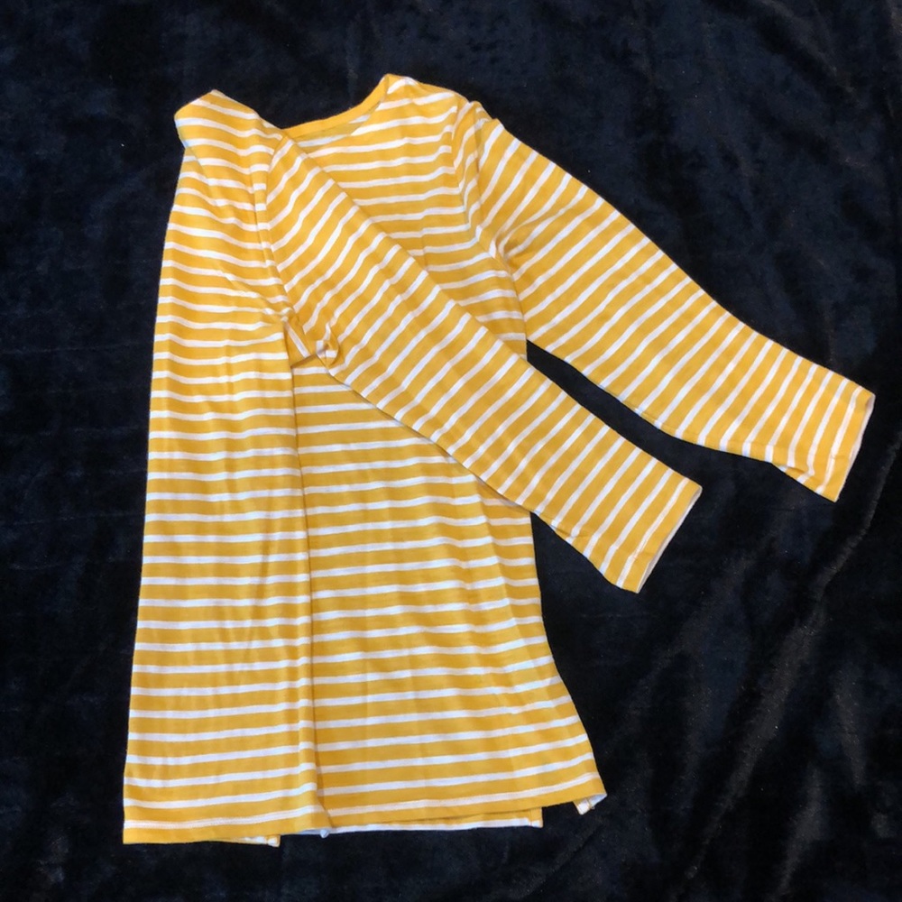 3/4 Sleeve Yellow Striped Women’s Blouse